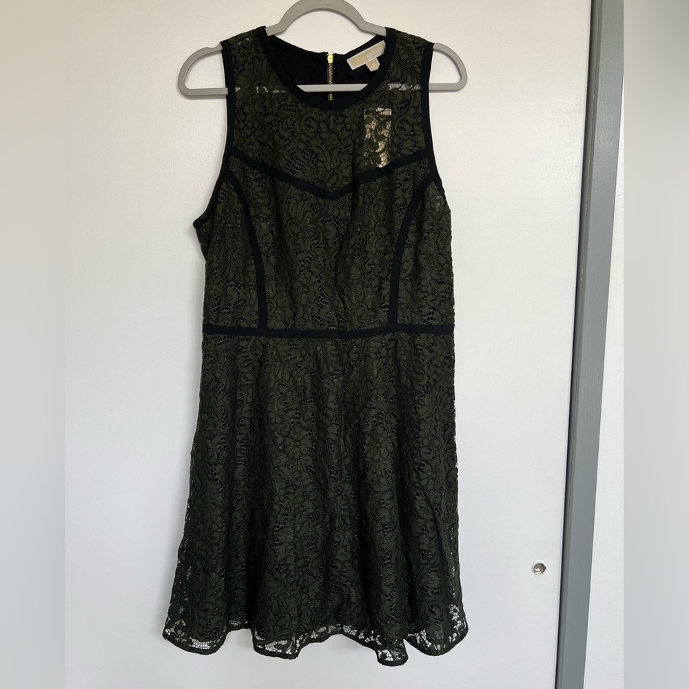 Michael by Michael Kors Olive Lace Cocktail Dress - Size 12